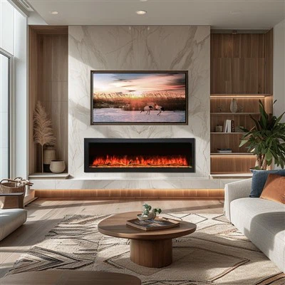 Wall Mounted Flush Insert Electric Fireplace