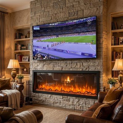 Wall Recessed And Wall Mounted Electric Fireplace 100inch